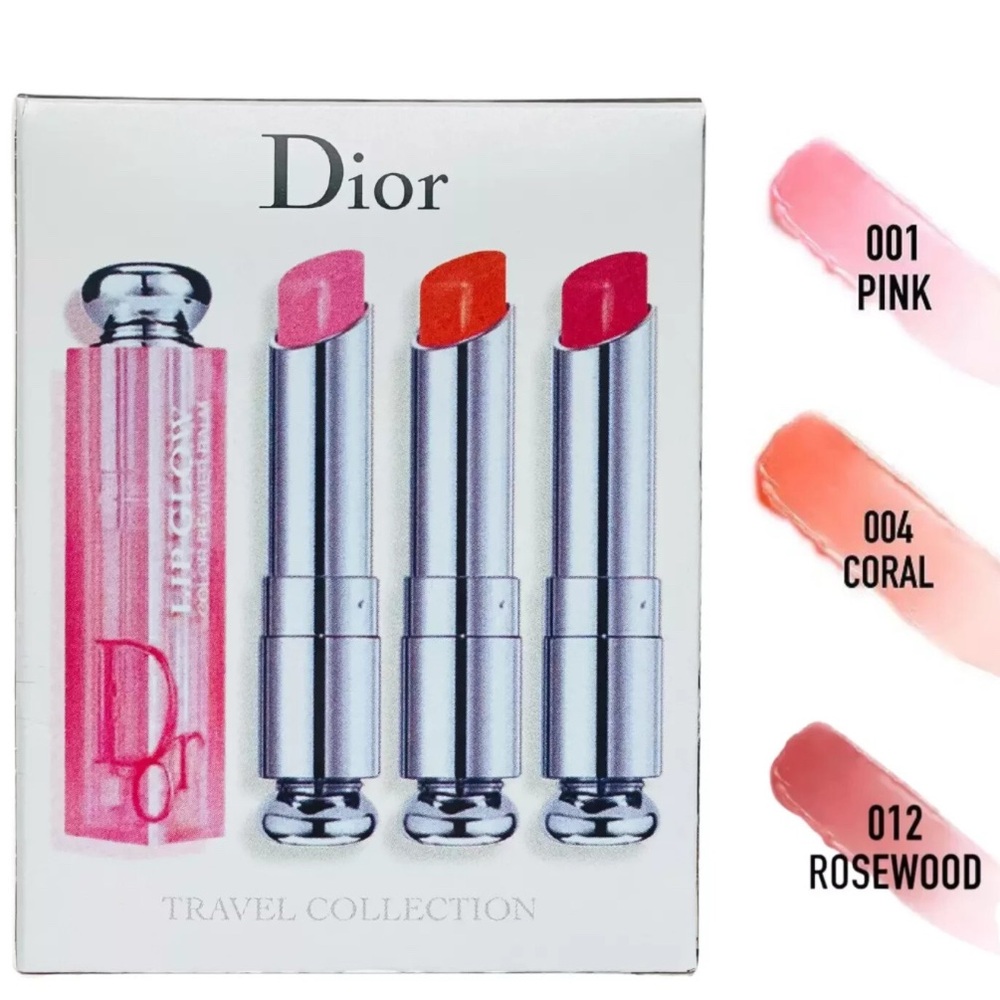 ***RESERVED***Dior Addict Lip Glow Balm Trio (001 Pink, 004 Coral, 012 Rosewood)